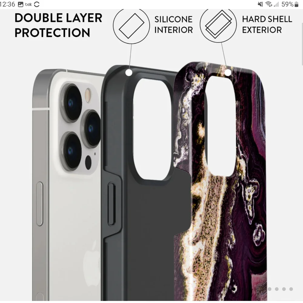 Burga Tough iPhone 14 Pro Case Purple Skies New in Box